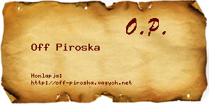 Off Piroska névjegykártya